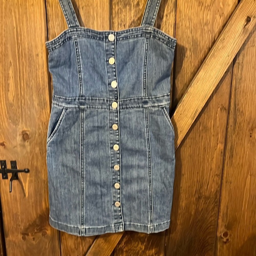 Gap kids girls size large 10 denim jumper with buttons